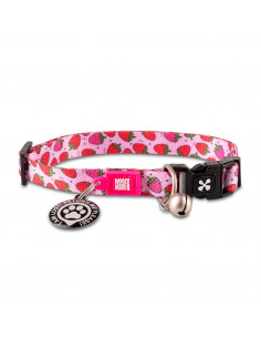 MAX & MOLLY - COLEIRA PARA GATO COM ID TAG "STRAWBERRY DREAM"