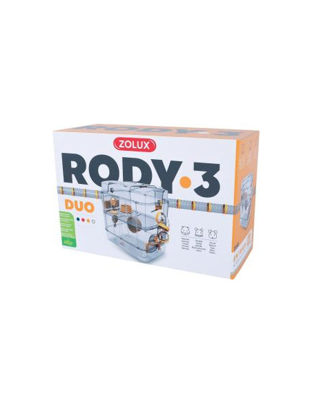 Gaiola Roedores Duo Rody 3- 41 x 27 x 41 cm- Amarelo