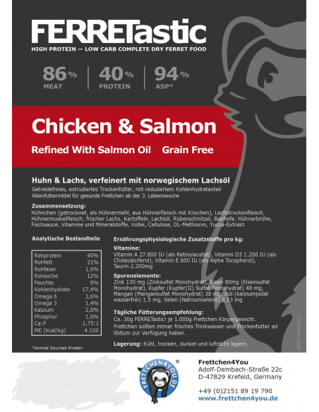 FERRETASTIC CHICKEN & SALMON - V2.0 - 1 KG