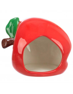 CASA EM CERÂMICA "MAÇÃ" PARA RATOS E HAMSTERS