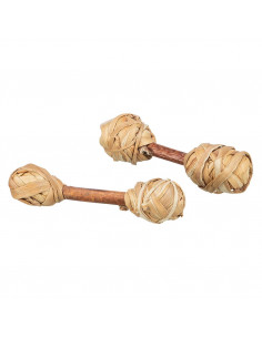 HALTERES EM MADEIRA E CORDA DE ALGAS PARA PEQUENOS ROEDORES (2 UNIDADES)