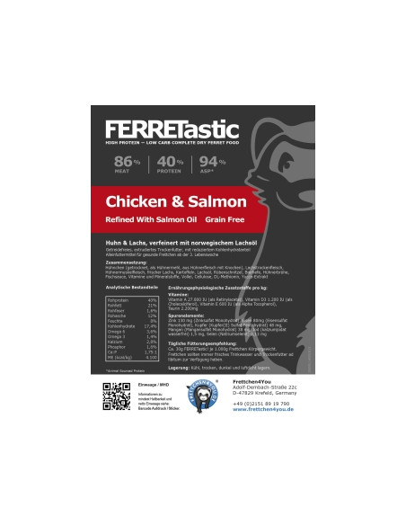 FERRETASTIC CHICKEN & SALMON - V2.0 - 7 KG FERRETASTIC CHICKEN & SALMON - V2.0 - 7 KG