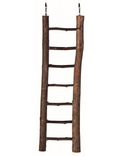 ESCADA DE MADEIRA NATURAL - C/ 5 DEGRAUS - 26CM