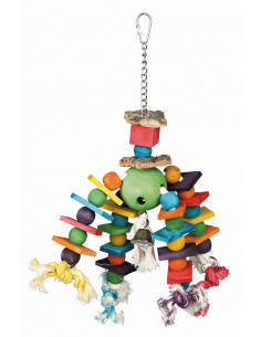 BRINQUEDO MULTICOLORIDO (MADEIRA/CORDA/CORTIÇA)