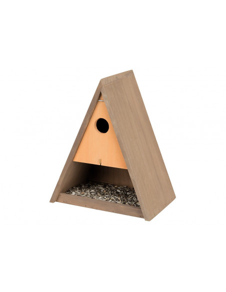 NINHO E COMEDOURO MADEIRA P/AVES