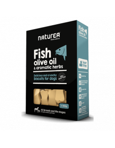 NATUREA BISCOITOS FISH,OLIVE OIL & AROMATIC HERBS