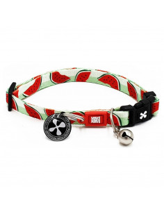 MAX & MOLLY - COLEIRA PARA GATO COM ID TAG "MELANCIA"