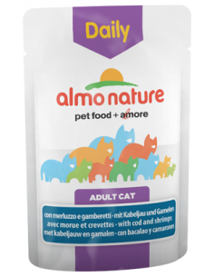 Almo Nature Cat Daily with Cod and Shrimps | Wet (Saqueta) | 70 g