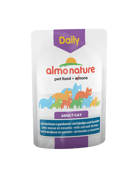 Almo Nature Cat Daily with Cod and Shrimps | Wet (Saqueta) | 70 g