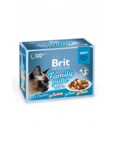 Brit Blue Cat Delicate Fillets in Gravy Family Plate Multipack | Wet (Saqueta) | 12 x 85 g