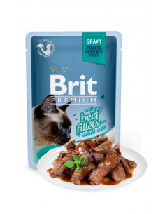 Brit Blue Cat Delicate Fillets in Gravy with Beef | Wet (Saqueta) | 85 g