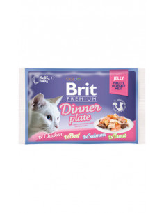 Brit Blue Cat Delicate Fillets in Jelly Dinner Plate Multipack | Wet (Saqueta) | 4 x 85 g