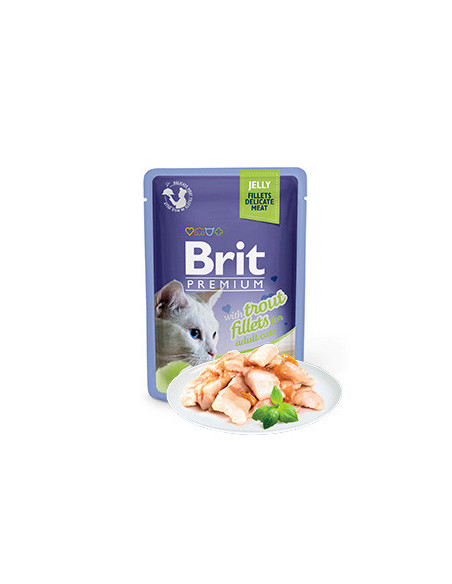 Brit Blue Cat Delicate Fillets in Jelly with Trout | Wet (Saqueta) | 85 g