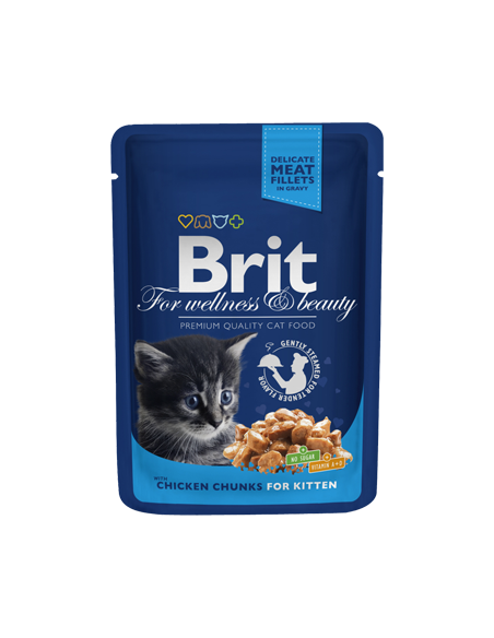 Brit Blue Cat Kitten Wet | Chicken Chunks (Saqueta) | 100 g