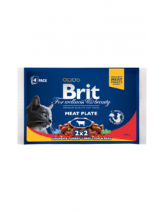 Brit Blue Cat Multipack Wet | Meat Plate (Saqueta) | 4 x 100 g