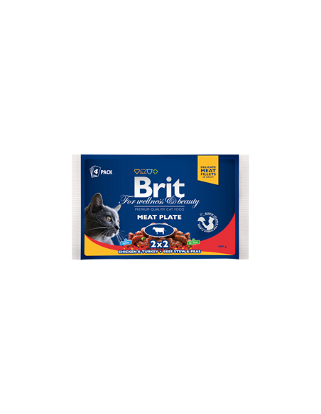 Brit Blue Cat Multipack Wet | Meat Plate (Saqueta) | 4 x 100 g