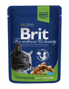 Brit Blue Cat Sterilized Wet | Chicken Slices (Saqueta) | 100 g