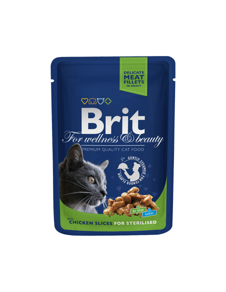 Brit Blue Cat Sterilized Wet | Chicken Slices (Saqueta) | 100 g