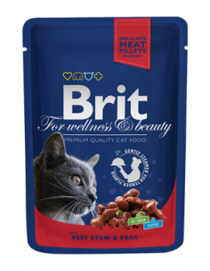 Brit Blue Cat Wet | Beef Stew & Peas (Saqueta) | 100 g