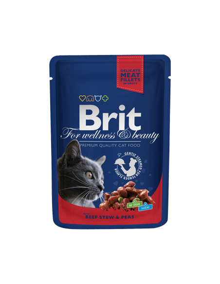 Brit Blue Cat Wet | Beef Stew & Peas (Saqueta) | 100 g