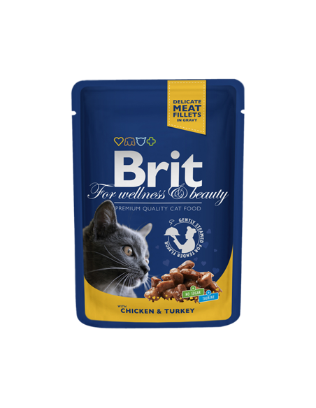 Brit Blue Cat Wet | Chicken & Turkey (Saqueta) | 100 g