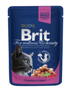 Brit Blue Cat Wet | Salmon & Trout (Saqueta) | 100 g