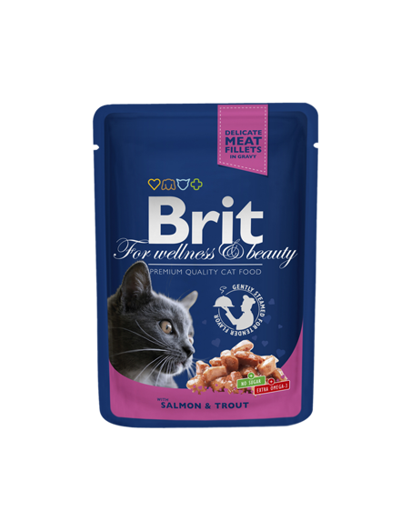 Brit Blue Cat Wet | Salmon & Trout (Saqueta) | 100 g