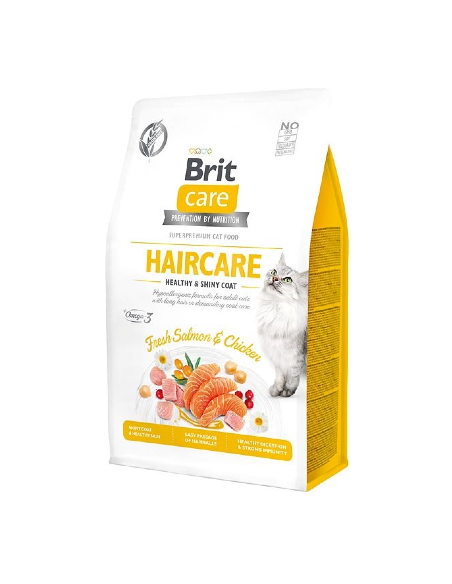 Brit Care Cat Grain Free Haircare Healthy & Skin Coat | Salmon & Chicken | 400 g