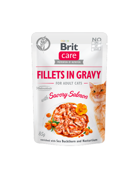 Brit Care Cat Savory Salmon in Gravy | Wet (Saqueta) | 85 g