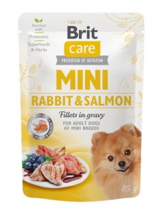 Brit Care Mini Rabbit & Salmon Fillets in Gravy | Wet (Saqueta) | 85 g