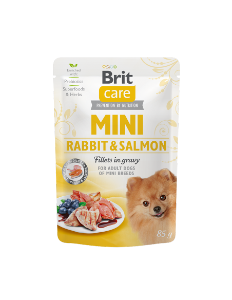 Brit Care Mini Rabbit & Salmon Fillets in Gravy | Wet (Saqueta) | 85 g