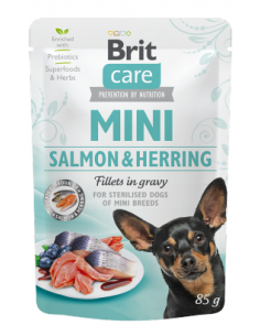 Brit Care Mini Sterilized Salmon & Herring Fillets in Gravy | Wet (Saqueta) | 85 g