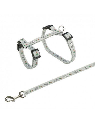 TRELA E PEITORAL AJUSTÁVEL PARA COELHOS PEQUENOS