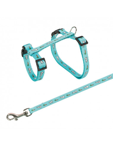 TRELA E PEITORAL AJUSTÁVEL PARA COELHOS PEQUENOS