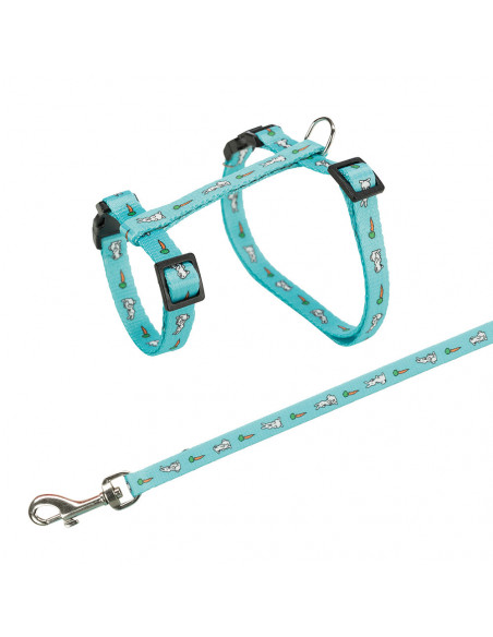 TRELA E PEITORAL AJUSTÁVEL PARA COELHOS PEQUENOS