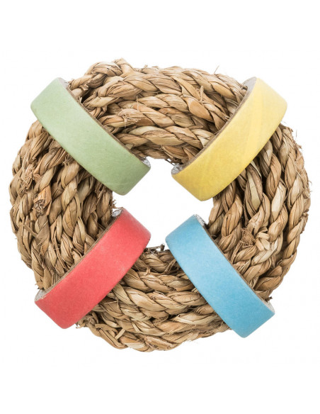 ARGOLA EM CORDA DE ALGAS E CARTÃO PARA ROEDORES