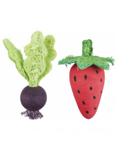 MORANGO E BETERRABA EM MADEIRA/LUFA (2 UNIDADES)