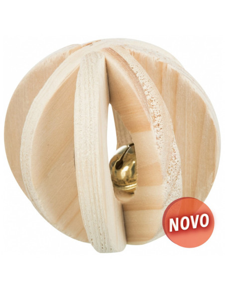 BOLA EM MADEIRA COM GUIZO