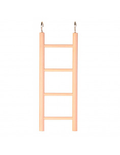 ESCADA EM MADEIRA PARA AVES - CANÁRIOS E PERIQUITOS (20 CM - 4 DEGRAUS)