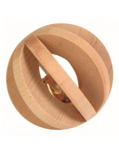 BOLA EM MADEIRA COM GUIZO, 6 CM