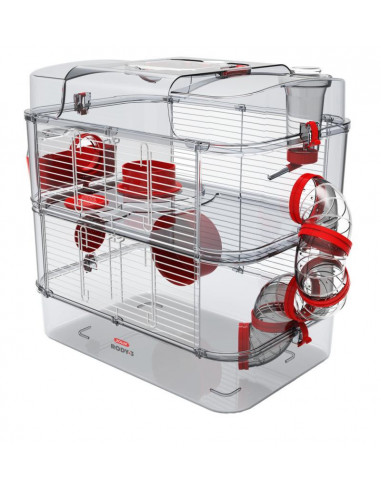 Gaiola Roedores Duo Rody 3- 41 x 27 x 41 cm- Vermelho
