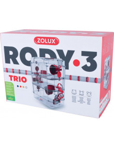 Gaiola Roedores Trio Rody 3- 41 x 27 x 53 cm - Vermelho