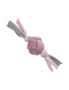 Fleecy Rope Ball Tugger Rosa