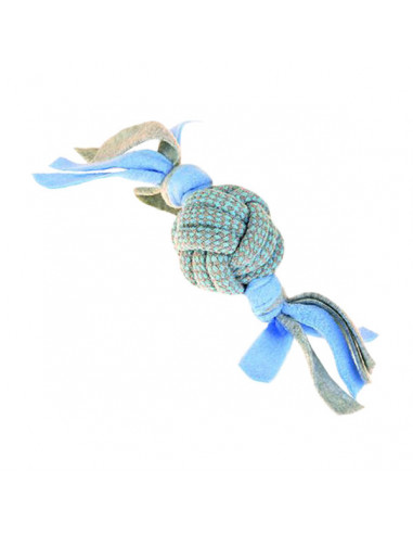 Fleecy Rope Ball Tugger Azul