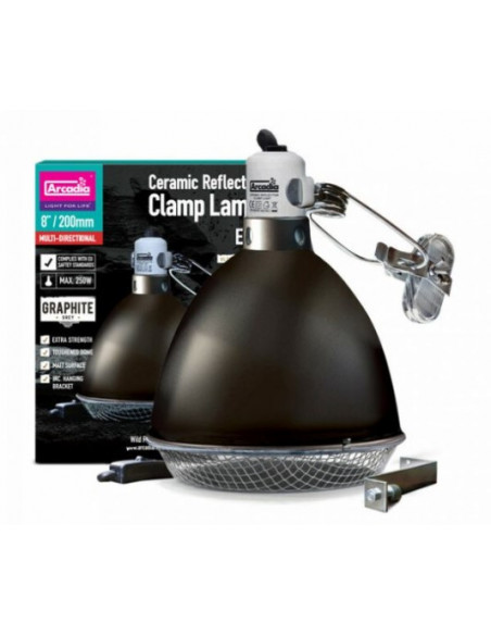 Arcadia - Graphite Ceramic Reflector Clamp Lamp - 80w