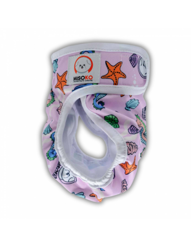 Fraldas Reutilizáveis Female Dogs With Seahorses Pink