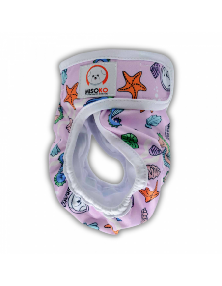 Fraldas Reutilizáveis Female Dogs With Seahorses Pink