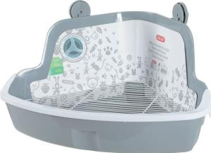 WC de Canto P/ Roedores Com Rede - 32x25x15 cm - Cinza