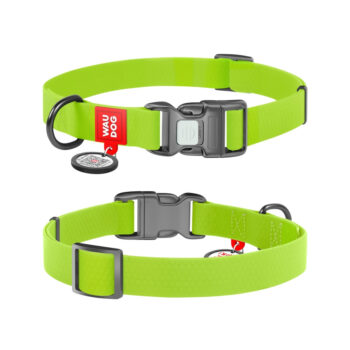 WAUDOG Coleira Cão Impermeável QR 25mm x 34-49cm - Verde