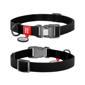 WAUDOG Coleira Cão Impermeável QR 25mm x 38-58cm - Preto